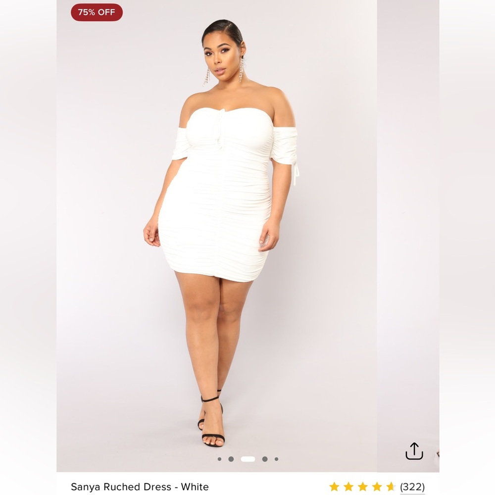 Ruched White Dress